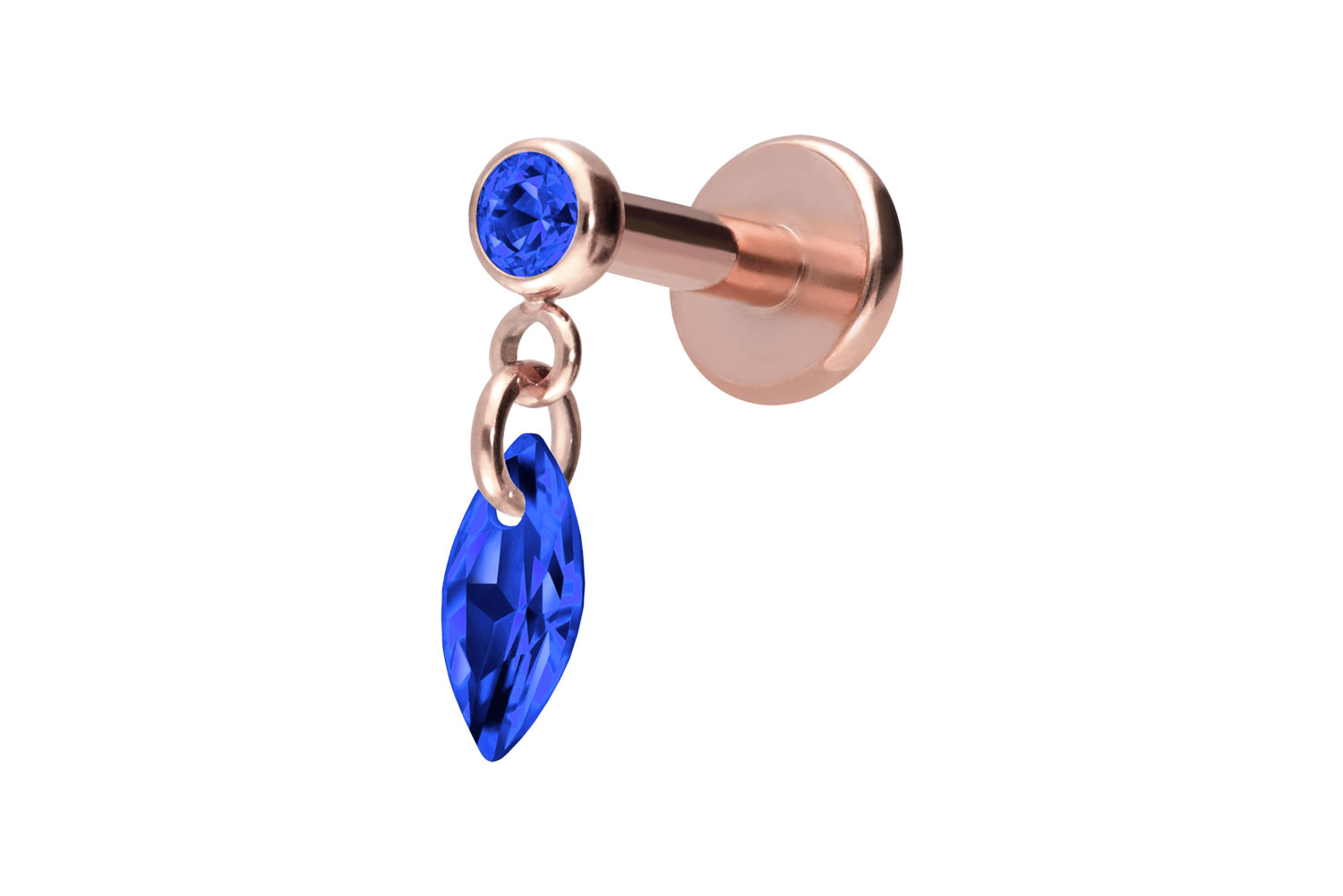 Titan Labret Piercing mit Innengewinde KRISTALLOVAL